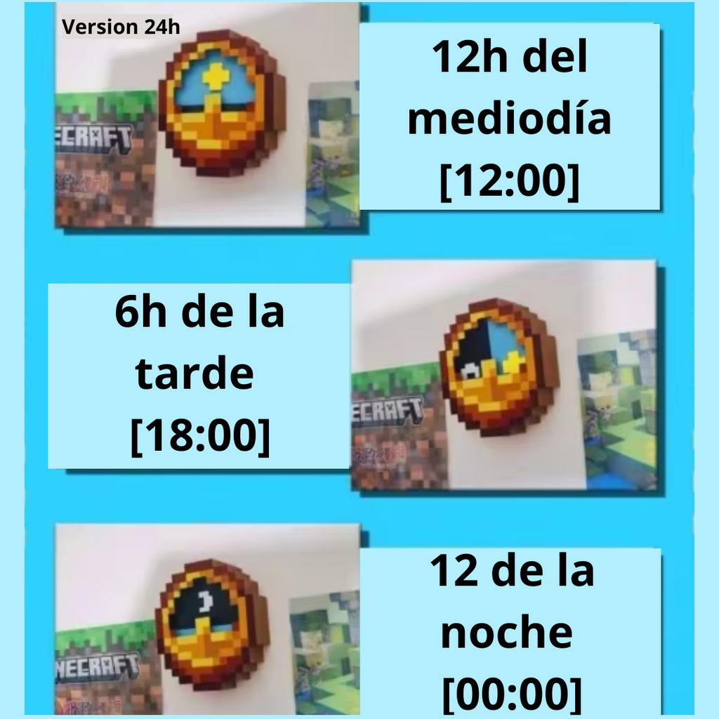 Reloj de minecraft para el hogar